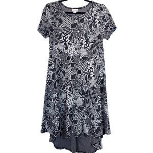 XS Black/white Jacquard high low dress